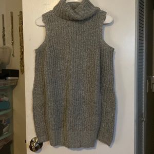 Grey cold shoulder sweater